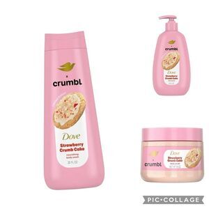 NEW Dove x Crumbl bundle of 3 products Body Wash,Hand Soap & Body Scrub